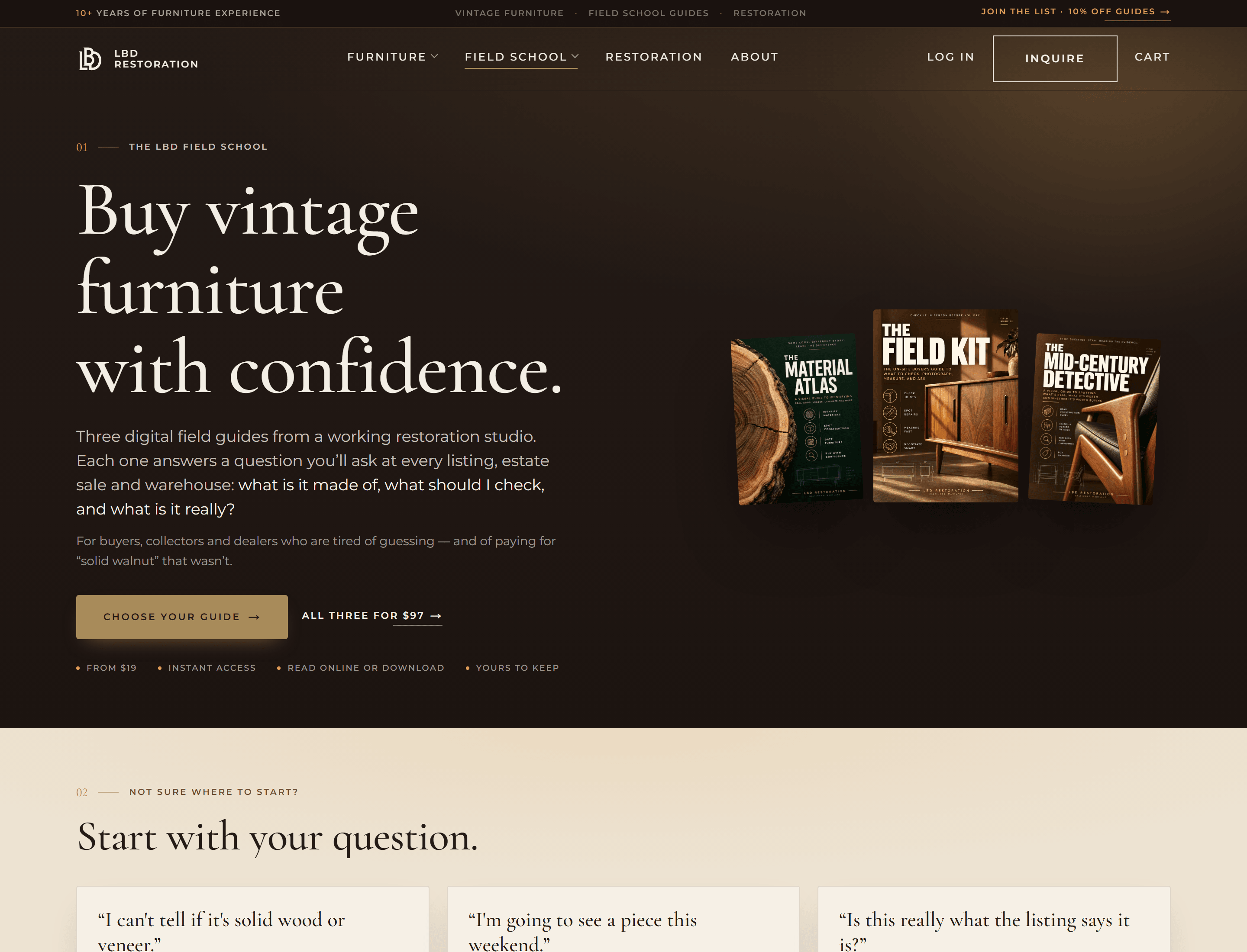The LBD Field School: three digital field guides for buying vintage furniture