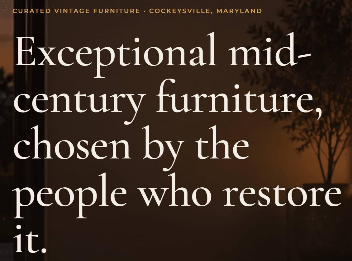 LBD Restoration hero headline set in an editorial serif