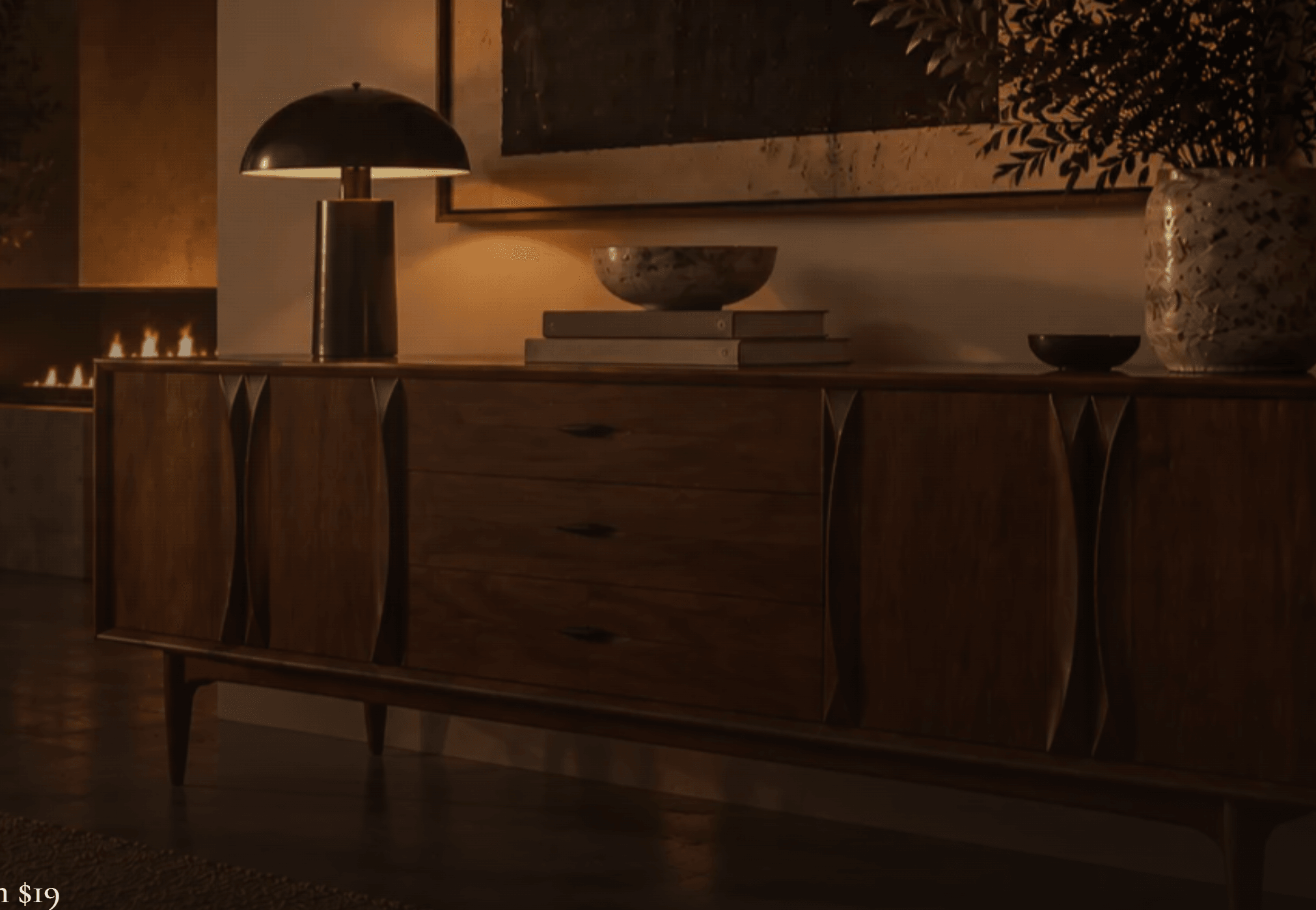 LBD Restoration hero photography: a restored mid-century sideboard in warm evening light